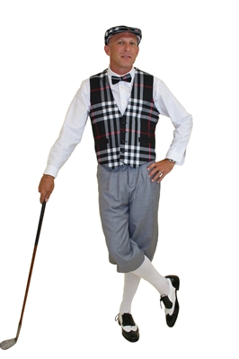 Ultimate Golf Knickers Outfit - Grey Knickers, Black Plaid